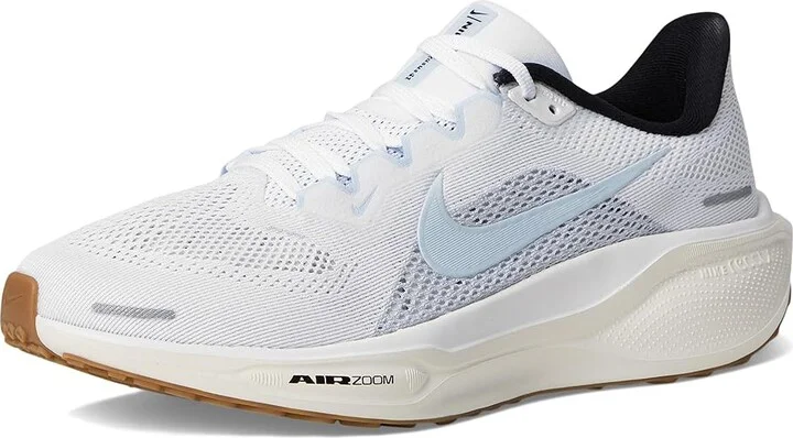 Nike Pegasus 41 Women's Shoes White/Blue Tint/Sail/Metallic Silver : 5 B - Medium, Synthetic - Image 5
