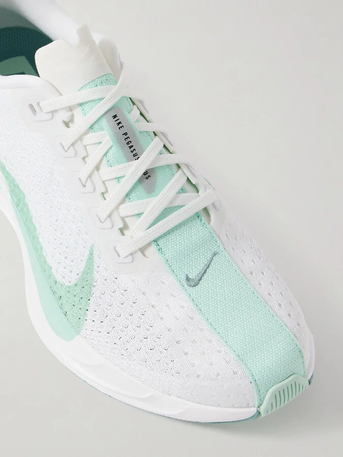 Nike - Pegasus Plus Rubber-trimmed Flyknit Sneakers - Green - Image 4