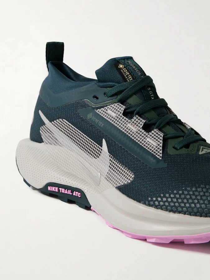 Nike - Pegasus Trail 5 Embroidered Rubber-trimmed Gore-tex Sneakers - Blue - Image 4