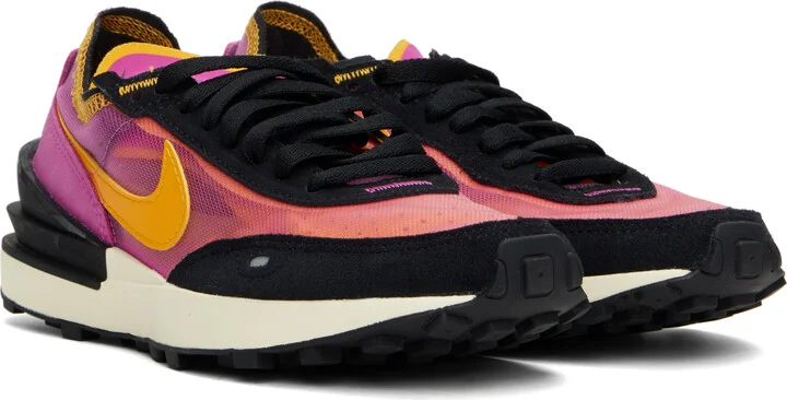 Nike Pink & Orange Waffle One Sneakers - Image 4
