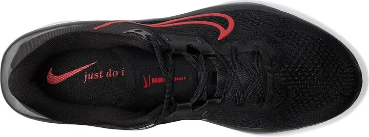 Nike Quest 6 Men's Shoes Black/University Red/White : 6 D - Medium, Textile - Image 2