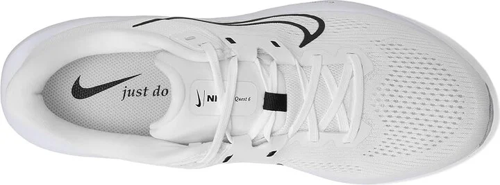 Nike Quest 6 Men's Shoes White/Black/Pure Platinum : 8 D - Medium, Textile - Image 2