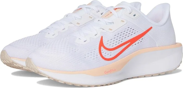Nike Quest 6 Women's Shoes White/Bright Crimson/Washed Coral/Summit White : 11 B - Medium, Textile