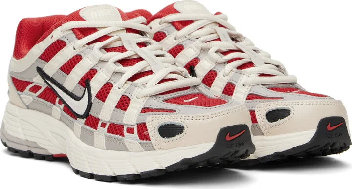 Nike Red & Off-White P-6000 Sneakers - Image 4