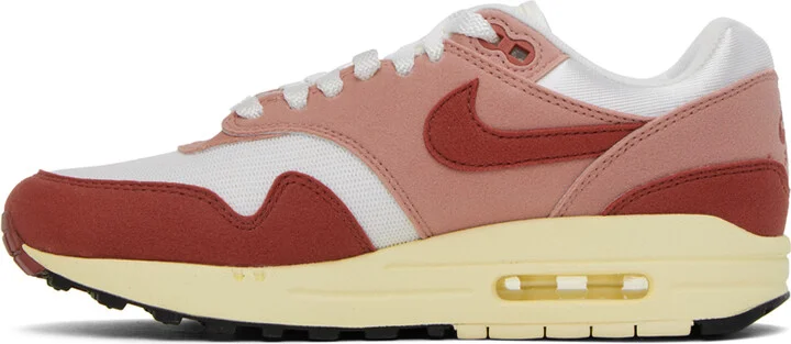 Nike Red & White Air Max 1 Sneakers - Image 3