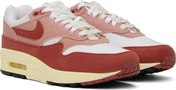 Nike Red & White Air Max 1 Sneakers - Image 4