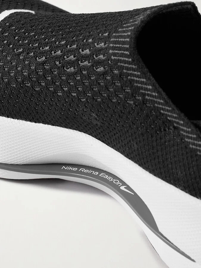 Nike - Reina Easyon Embroidered Flyknit Sneakers - Black - Image 4