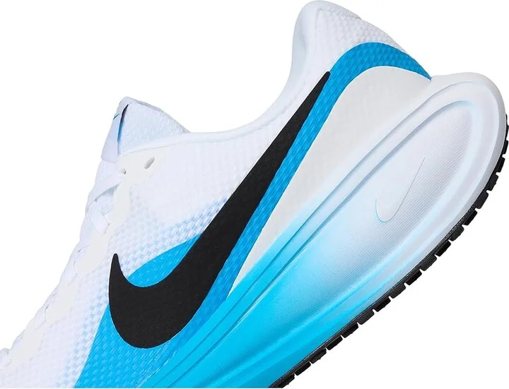 Nike Revolution 8 Men's Shoes White/Black/Blue Hero : 13 D - Medium, Textile - Image 7