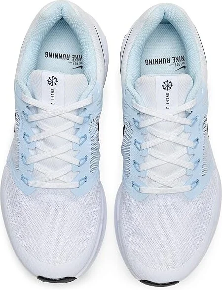 Nike Run Swift 3 Women's Shoes White/Black/Blue Tint/Psychic Blue : 8.5 B - Medium, Synthetic - Image 2