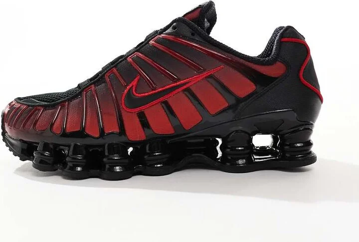 Nike Shox TL sneakers in black and red - Image 2
