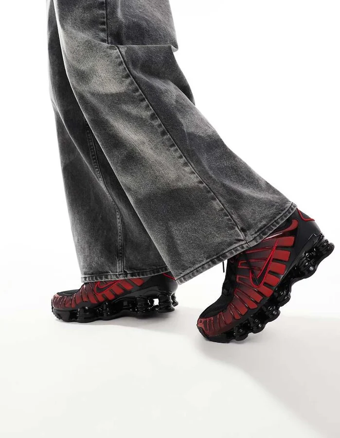 Nike Shox TL sneakers in black and red