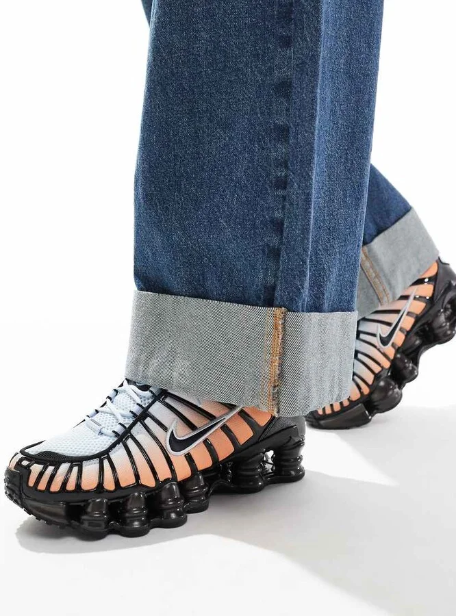Nike Shox TL sneakers in blue and orange