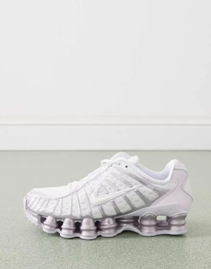 Nike Shox TL sneakers in white and purple - Image 2