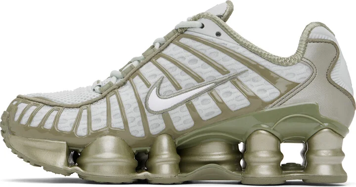 Nike Silver & Khaki Shox TL Sneakers - Image 3