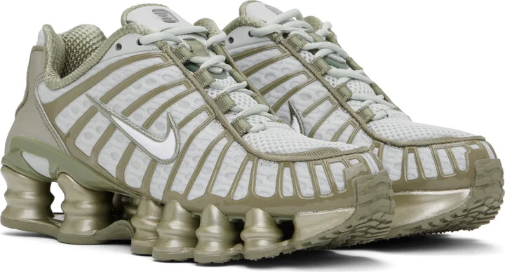 Nike Silver & Khaki Shox TL Sneakers - Image 4