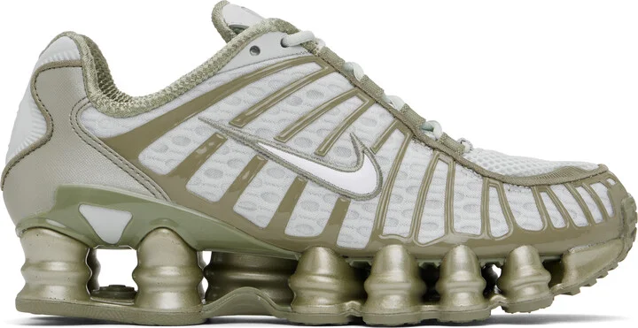 Nike Silver & Khaki Shox TL Sneakers