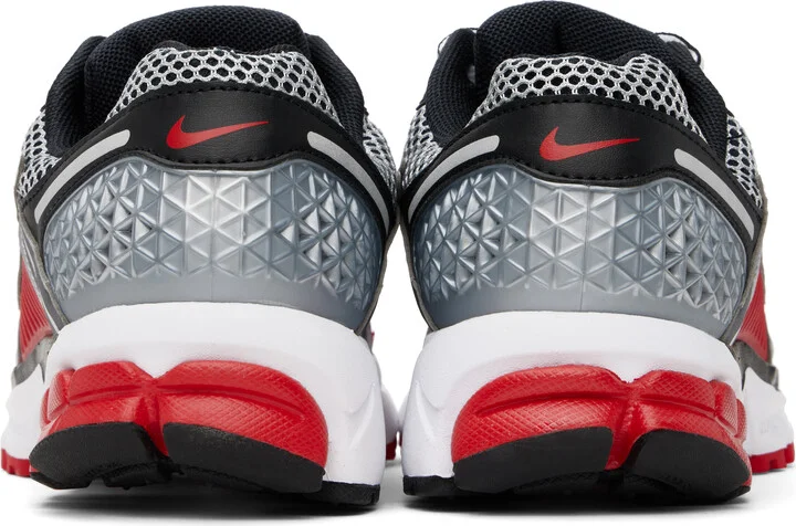Nike Silver & Red Zoom Vomero 5 Sneakers - Image 2