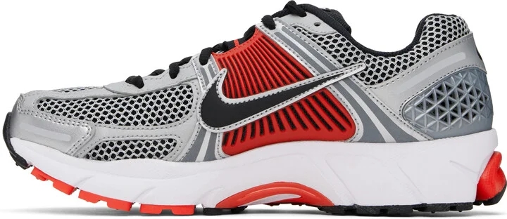 Nike Silver & Red Zoom Vomero 5 Sneakers - Image 3