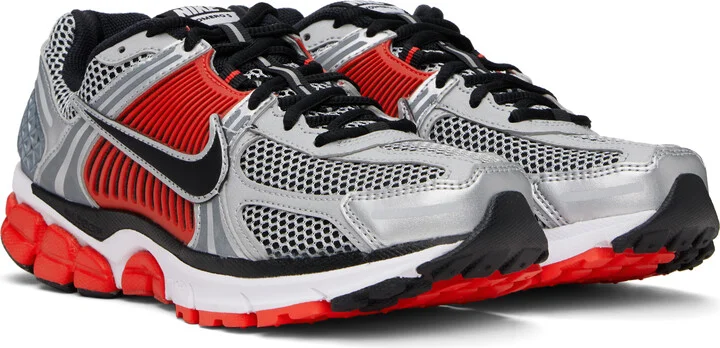 Nike Silver & Red Zoom Vomero 5 Sneakers - Image 4