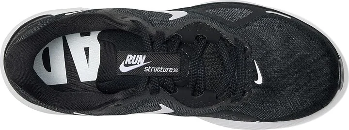 Nike Structure 26 Women's Shoes Black/White/Wolf Grey/Metallic Silver : 5 EE - Extra Wide, Synthetic - Image 2
