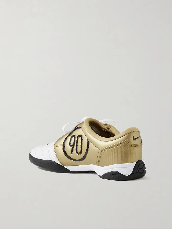 Nike - T90 Metallic Leather Sneakers - White - Image 3