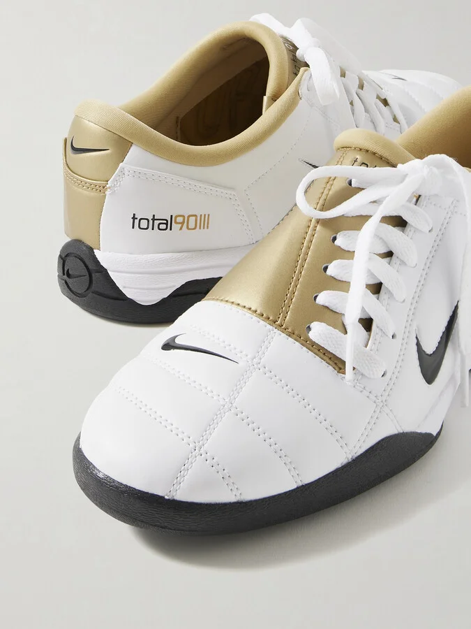 Nike - T90 Metallic Leather Sneakers - White - Image 4