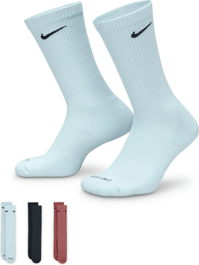 Nike Unisex Everyday Plus Cushioned Training Crew Socks (3 Pairs) in Multicolor | SX6888-995
