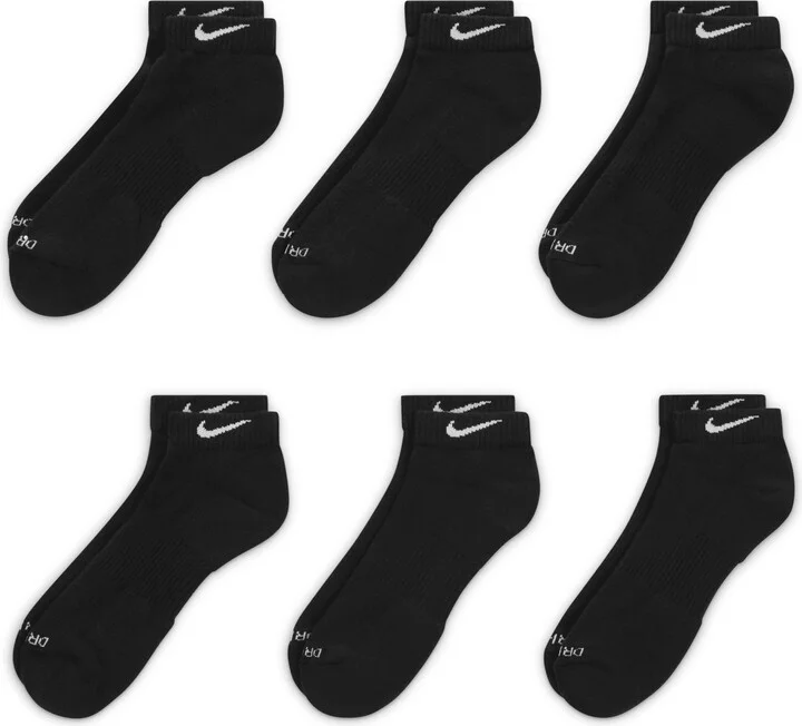 Nike Unisex Everyday Plus Cushioned Training Low Socks (6 Pairs) in Black | SX7042-010 - Image 2