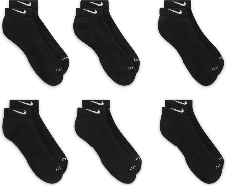 Nike Unisex Everyday Plus Cushioned Training Low Socks (6 Pairs) in Black | SX7042-010 - Image 3