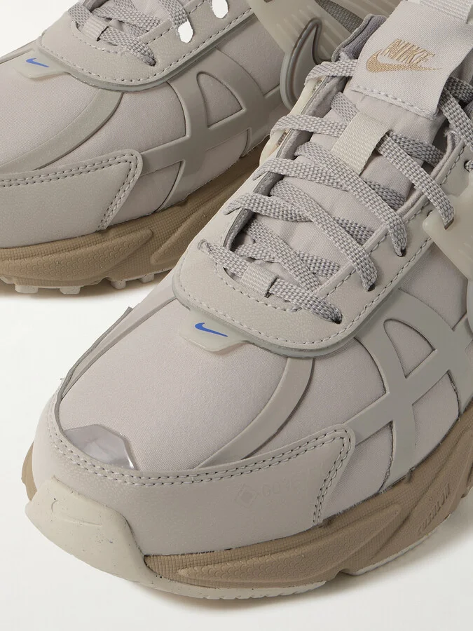 Nike - V2k Run Rubber And Leather-trimmed Gore-tex Sneakers - Brown - Image 4