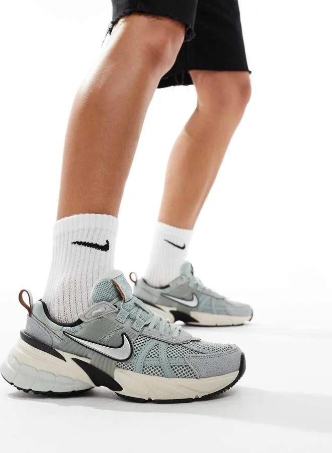 Nike V2K Run sneakers in washed blue and off white
