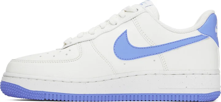 Nike White & Blue Air Force 1 '07 Next Nature Sneakers - Image 3