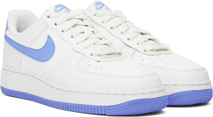 Nike White & Blue Air Force 1 '07 Next Nature Sneakers - Image 4