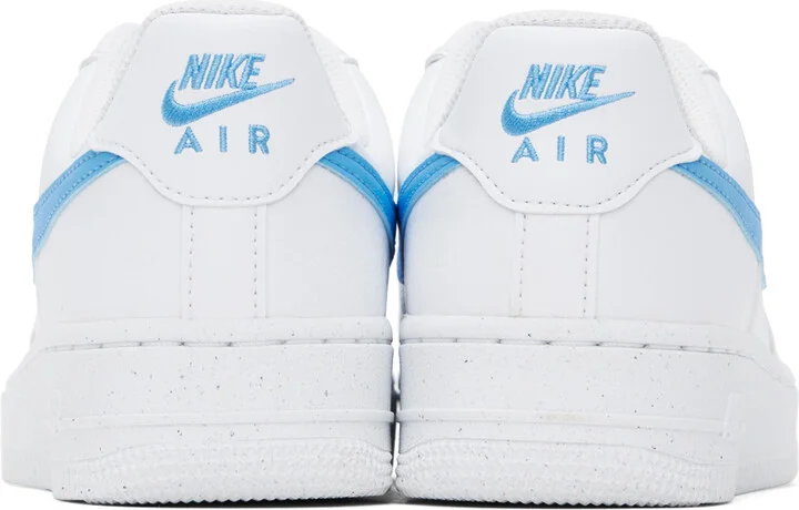 Nike White & Blue Air Force 1 '07 Sneakers - Image 2