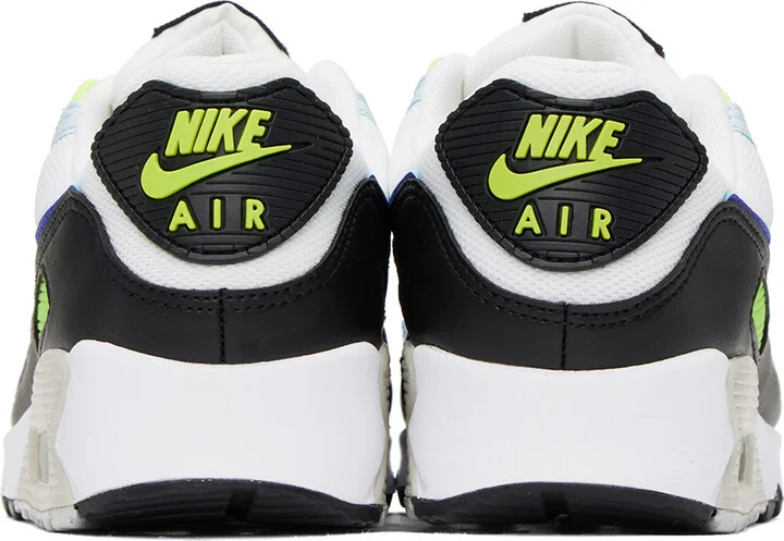 Nike White & Blue Air Max 90 Sneakers - Image 2