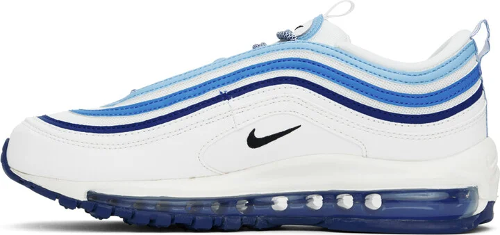 Nike White & Blue Air Max 97 Sneakers - Image 3