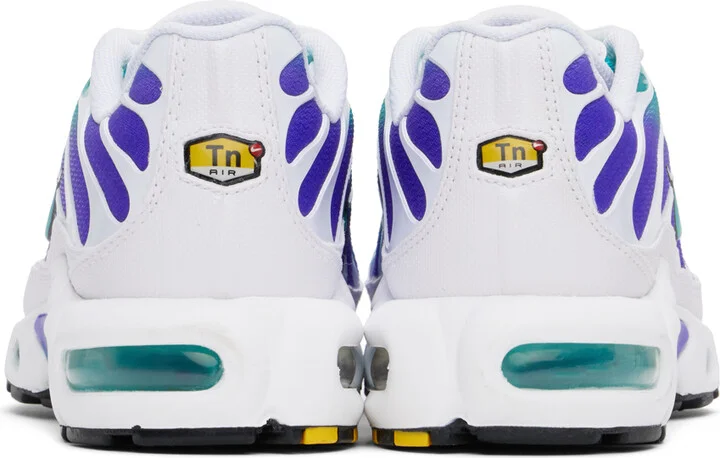 Nike White & Blue Air Max Plus Sneakers - Image 2