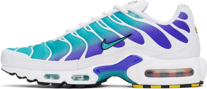 Nike White & Blue Air Max Plus Sneakers - Image 3