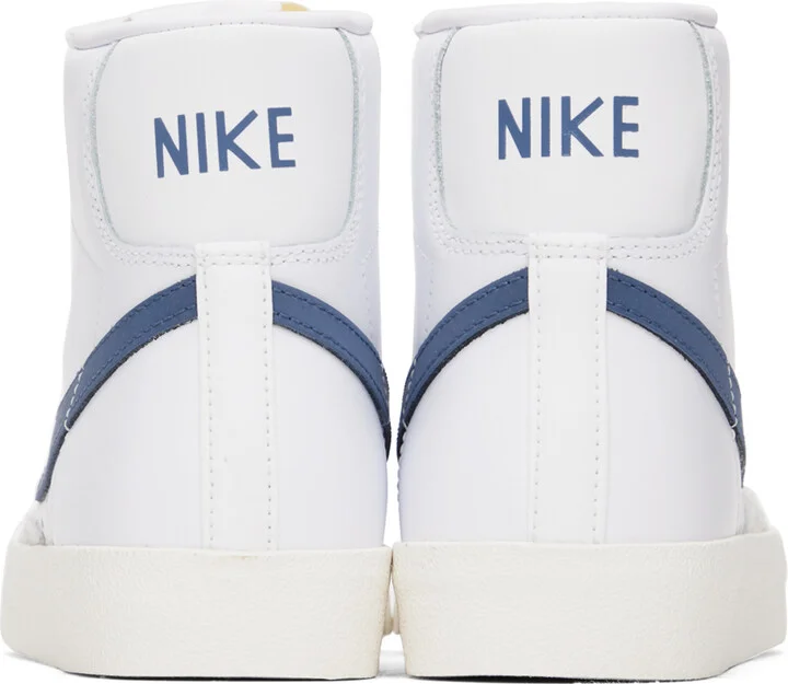 Nike White & Blue Blazer Mid '77 Sneakers - Image 2
