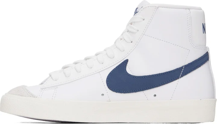 Nike White & Blue Blazer Mid '77 Sneakers - Image 3