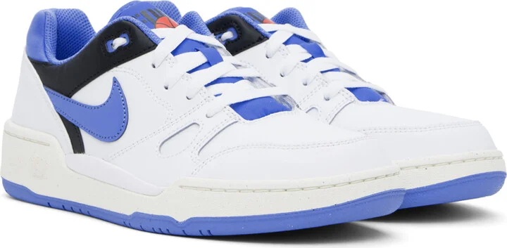 Nike White & Blue Full Force Low Sneakers - Image 4
