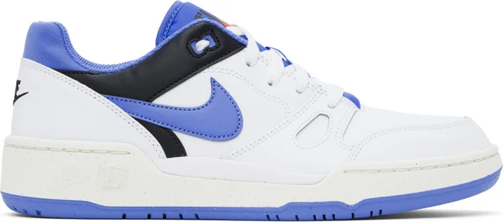 Nike White & Blue Full Force Low Sneakers