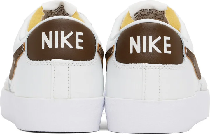 Nike White & Brown Blazer Low '77 Vintage Sneakers - Image 2