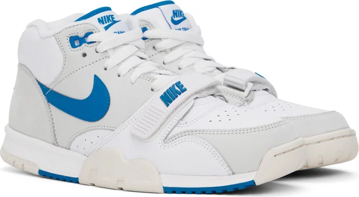 Nike White & Gray Air Trainer 1 Sneakers - Image 4