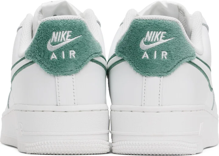 Nike White & Green Air Force 1 '07 LV8 Sneakers - Image 2