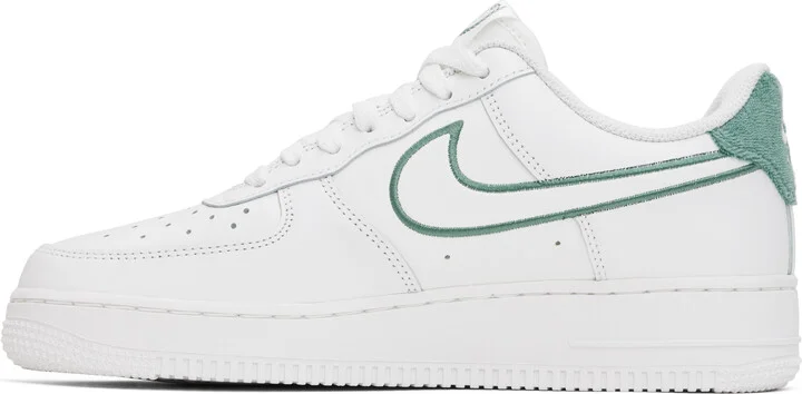 Nike White & Green Air Force 1 '07 LV8 Sneakers - Image 3