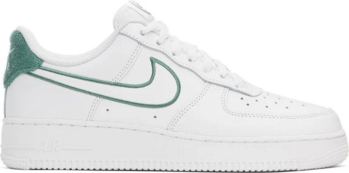 Nike White & Green Air Force 1 '07 LV8 Sneakers
