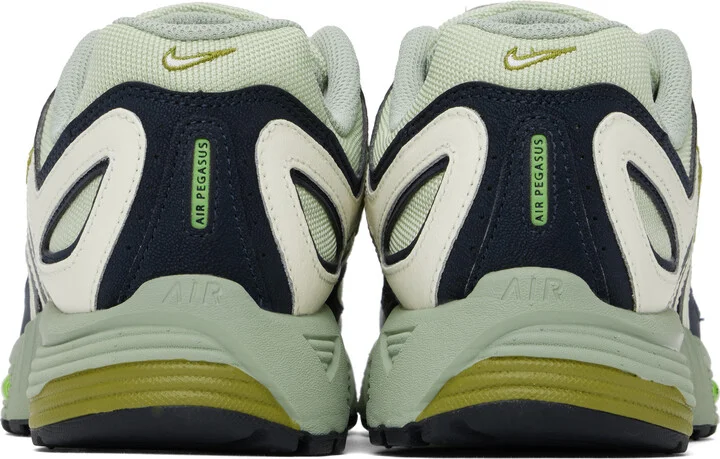 Nike White & Green Air Pegasus 2005 Sneakers - Image 2