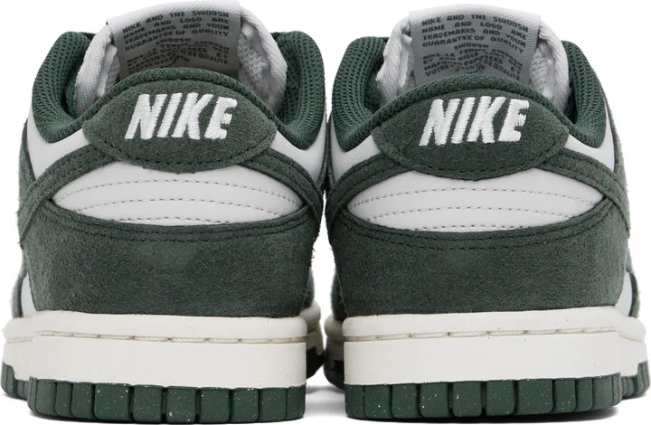 Nike White & Green Dunk Low Sneakers - Image 2