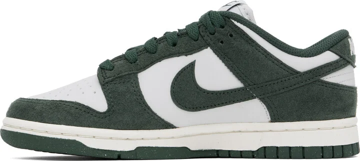 Nike White & Green Dunk Low Sneakers - Image 3